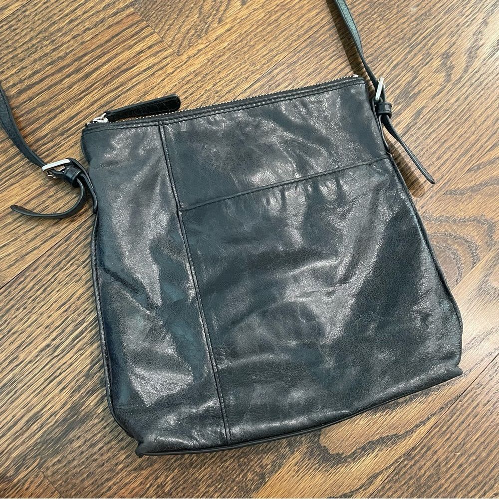 HOBO Black Leather Slim Crossbody Bag